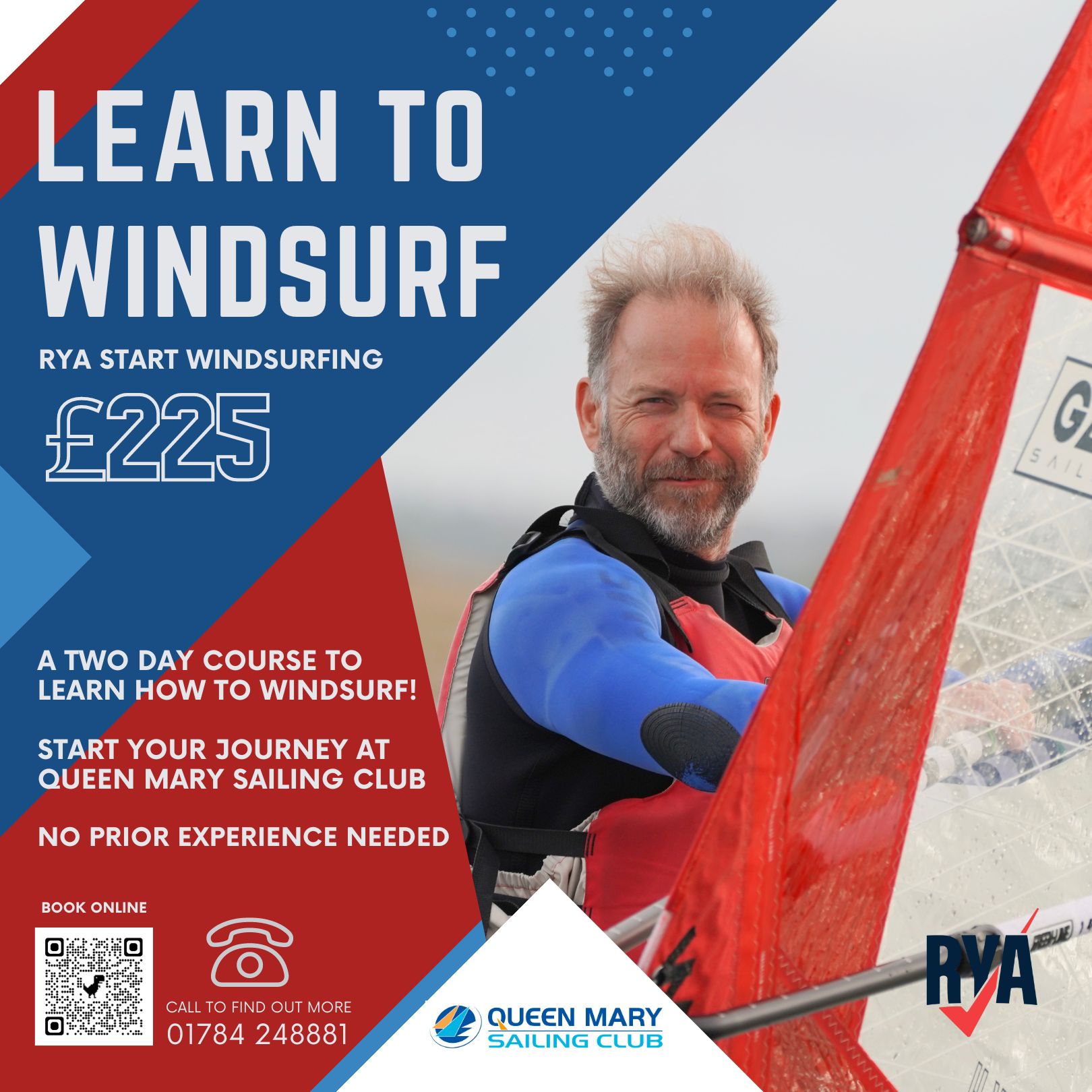 rya level 1 start windsurfing beginner windsurfing course
